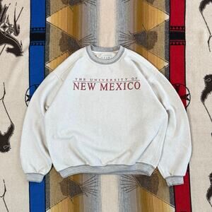 Vintage 90s University Of New Mexico Crewneck Sweatshirt Size Large Fleece
